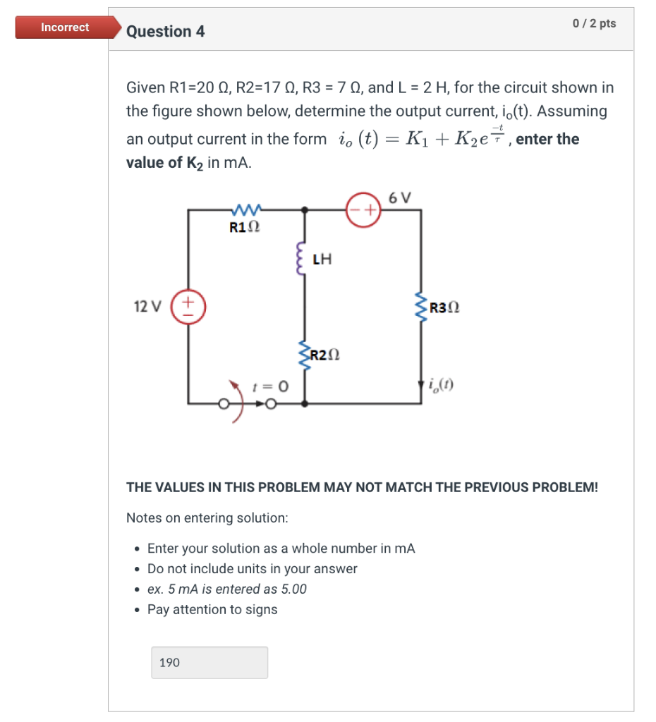 Solved Incorrect 0 2 Pts Question 4 Given R1 20 Q R2 170