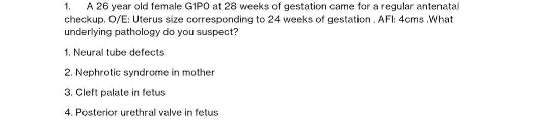 Solved 1. A 26 year old female G1PO at 28 weeks of gestation | Chegg.com