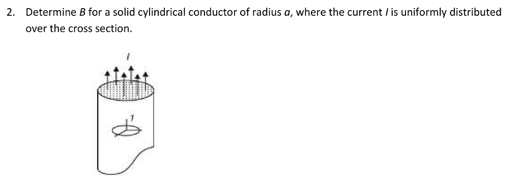 Solved 2. Determine B for a solid cylindrical conductor of | Chegg.com