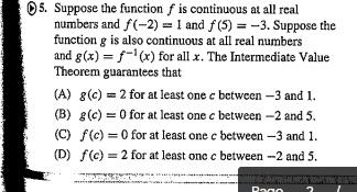 Solved 5. Suppose The Function F Is Continuous At All Real | Chegg.com