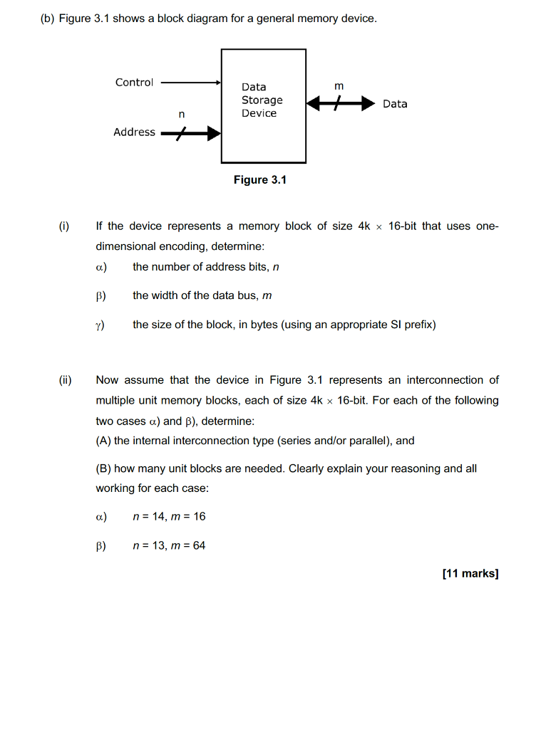 Solved (b) Figure 3.1 shows a block diagram for a general | Chegg.com