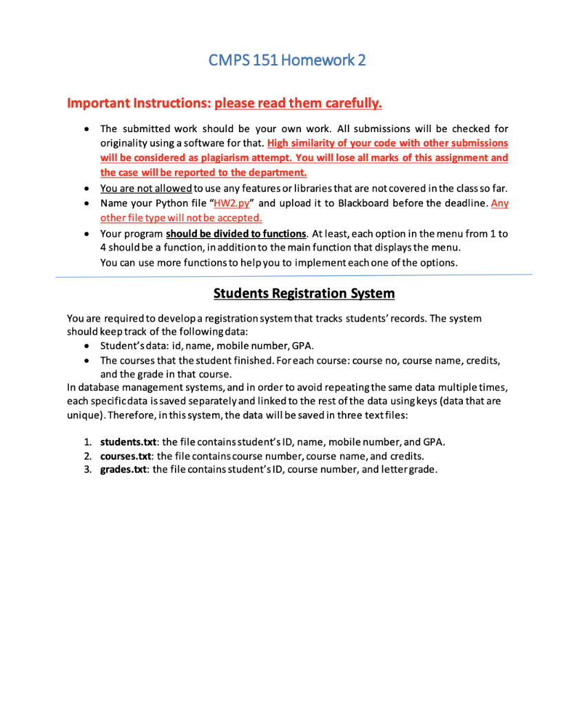 Important Instructions please read them carefully.