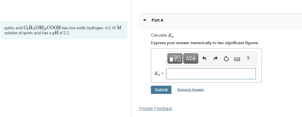 Solved quinic acid C6H7(OH)4COOH has one acidic hydrogen. | Chegg.com