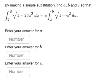 Solved By making a simple substitution, find \\( a, b \\) | Chegg.com