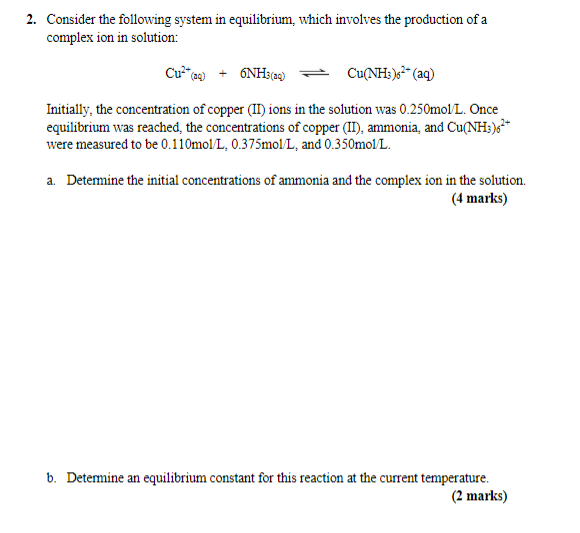 Solved Consider The Following System In Equilibrium, Which | Chegg.com