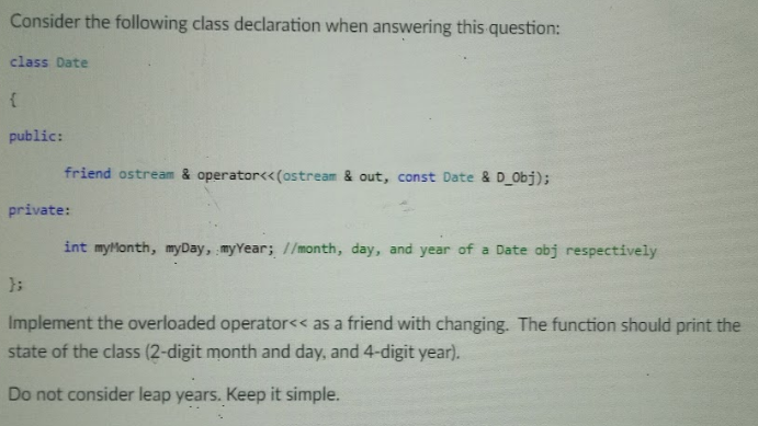 Solved Consider the following class declaration when | Chegg.com