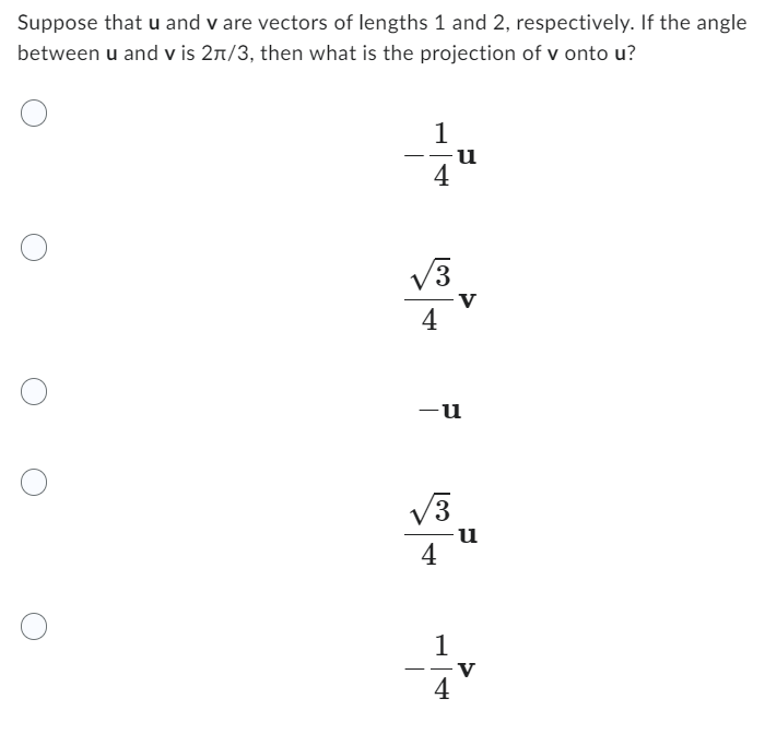 Solved Suppose That U And V Are Vectors Of Lengths 1 2 , 