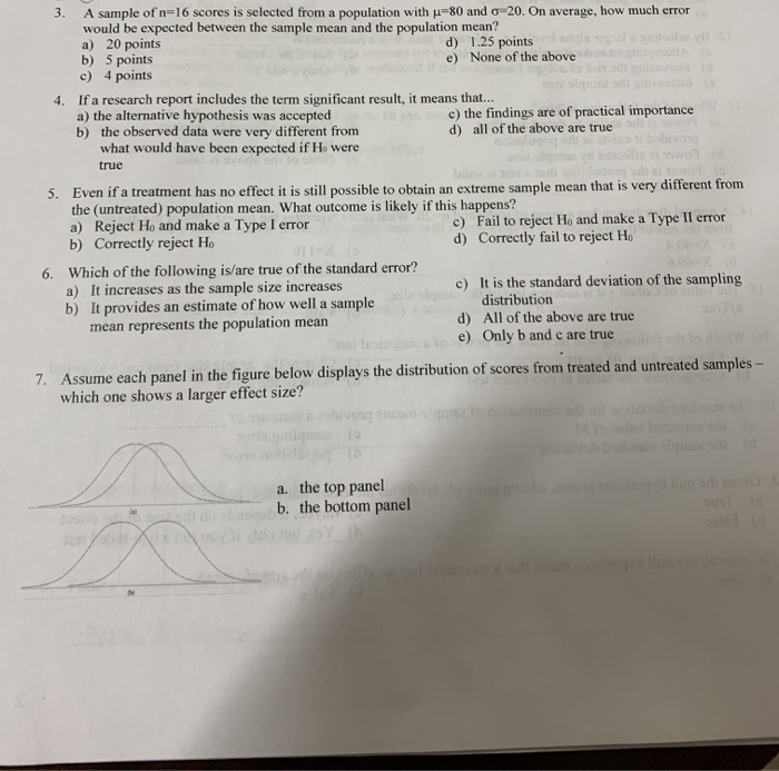 Solved 3. A Sample Of N=16 Scores Is Selected From A | Chegg.com