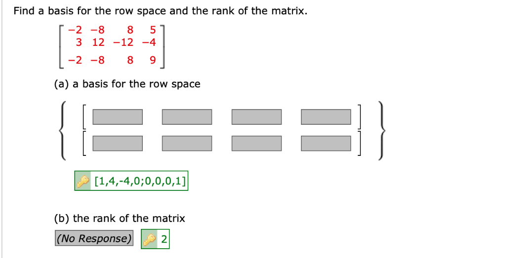 Solved Find a basis for the row space and the rank of the Chegg