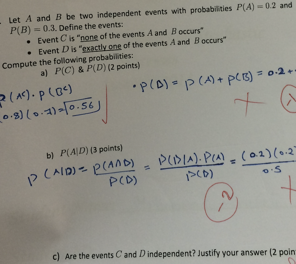 Solved - Let A And B Be Two Independent Events With | Chegg.com