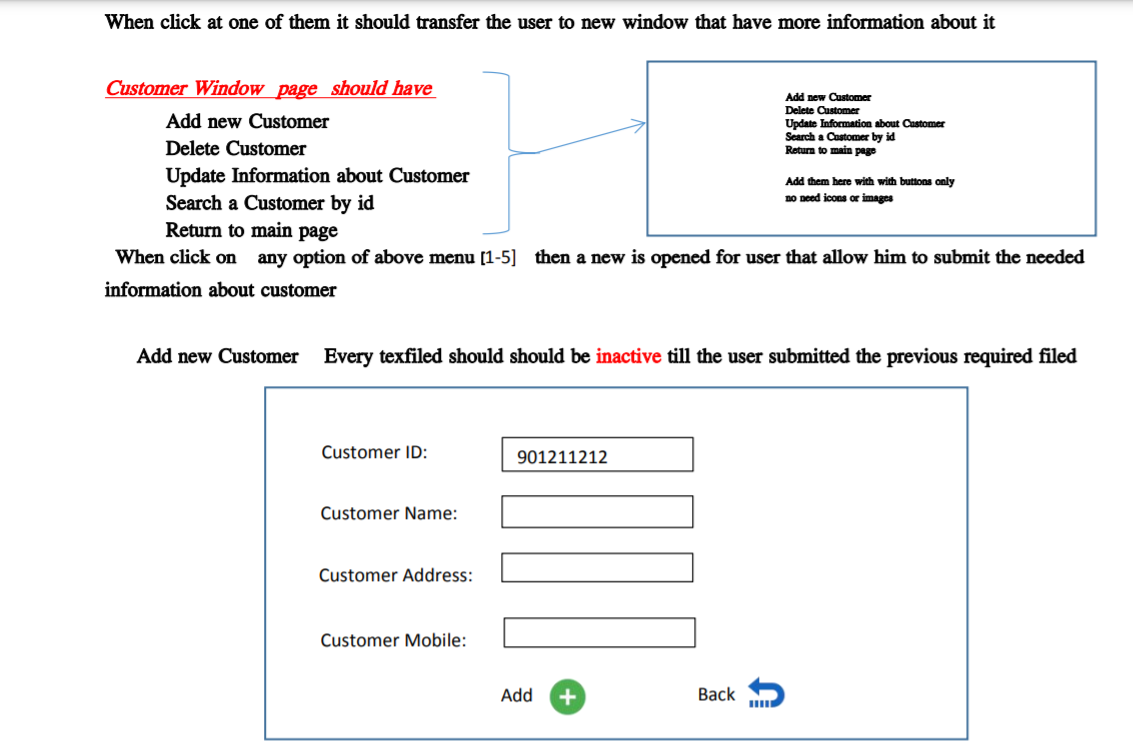 Solved When click at one of them it should transfer the user | Chegg.com