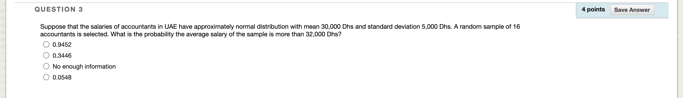 Solved QUESTION 3 4 points Save Answer Suppose that the | Chegg.com