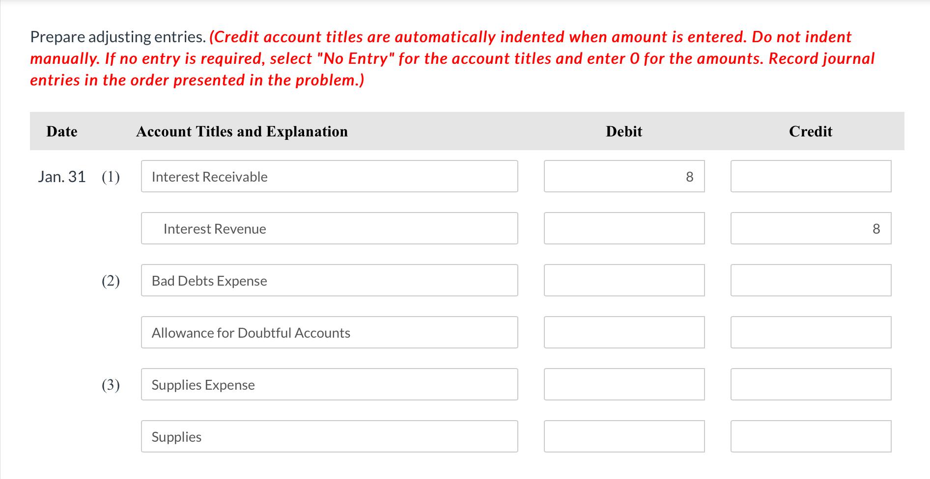 Solved Hello, I am in need of assistance trying to prepare | Chegg.com