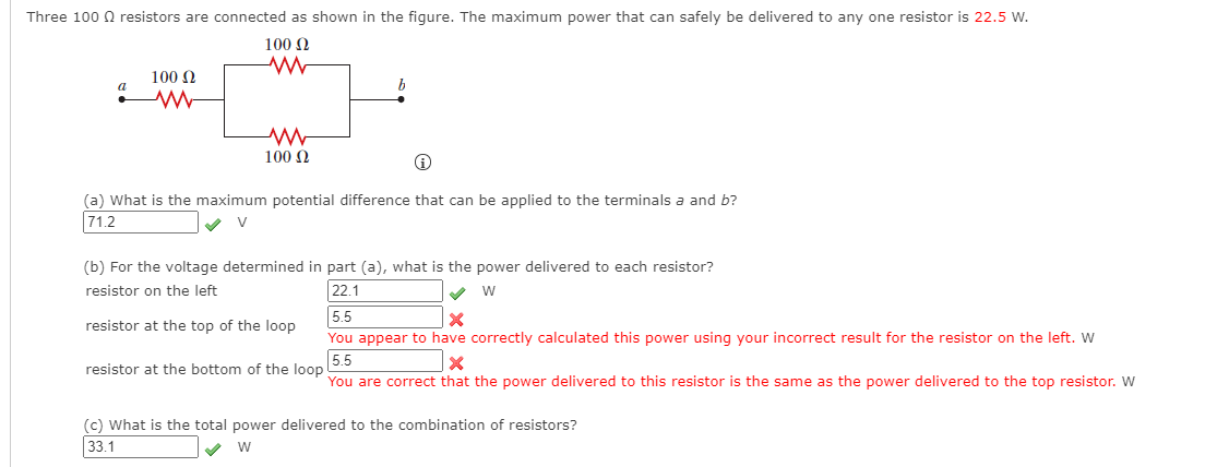 Solved Three 100 Resistors Are Connected As Shown In The | Chegg.com