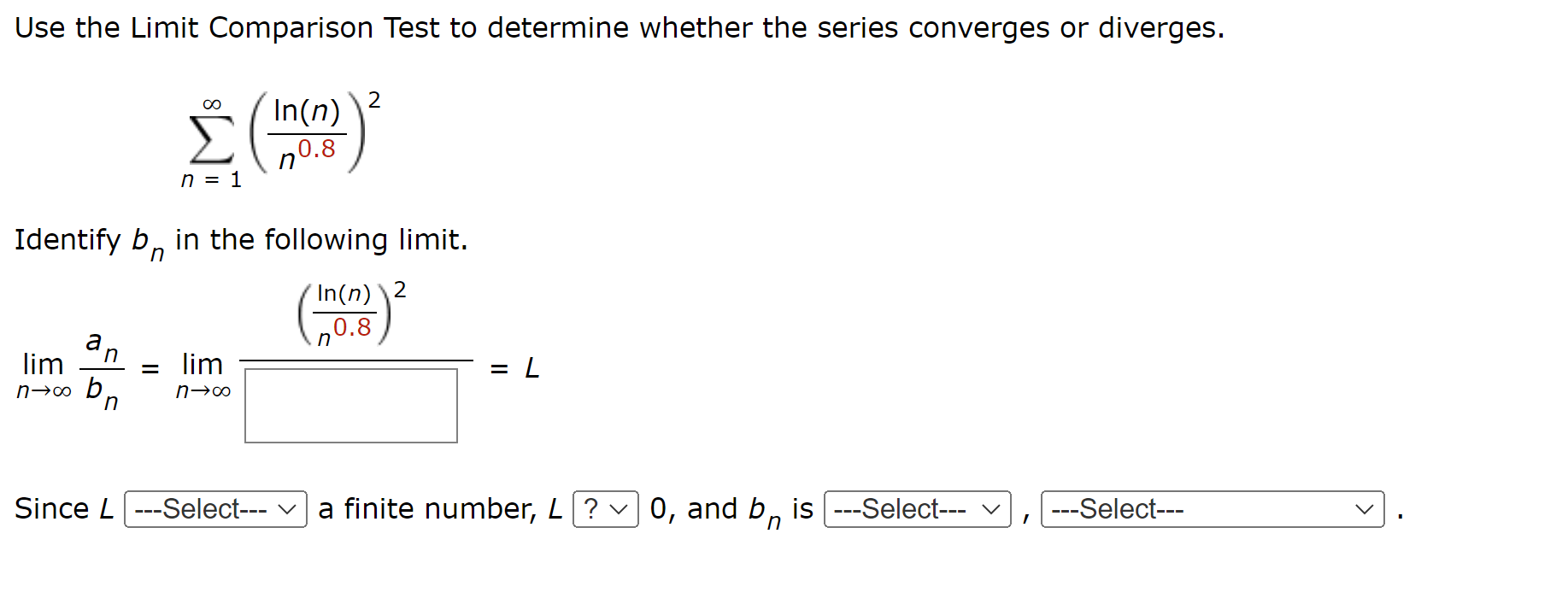 Solved Use the Limit Comparison Test to determine whether | Chegg.com