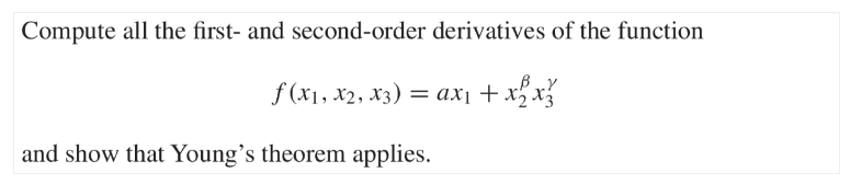 Solved Compute all the first- and second-order derivatives | Chegg.com