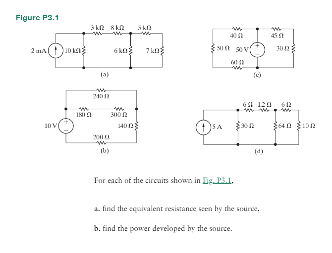 Solved Figure P3.1 For Each Of The Circuits Shown In Fig. | Chegg.com