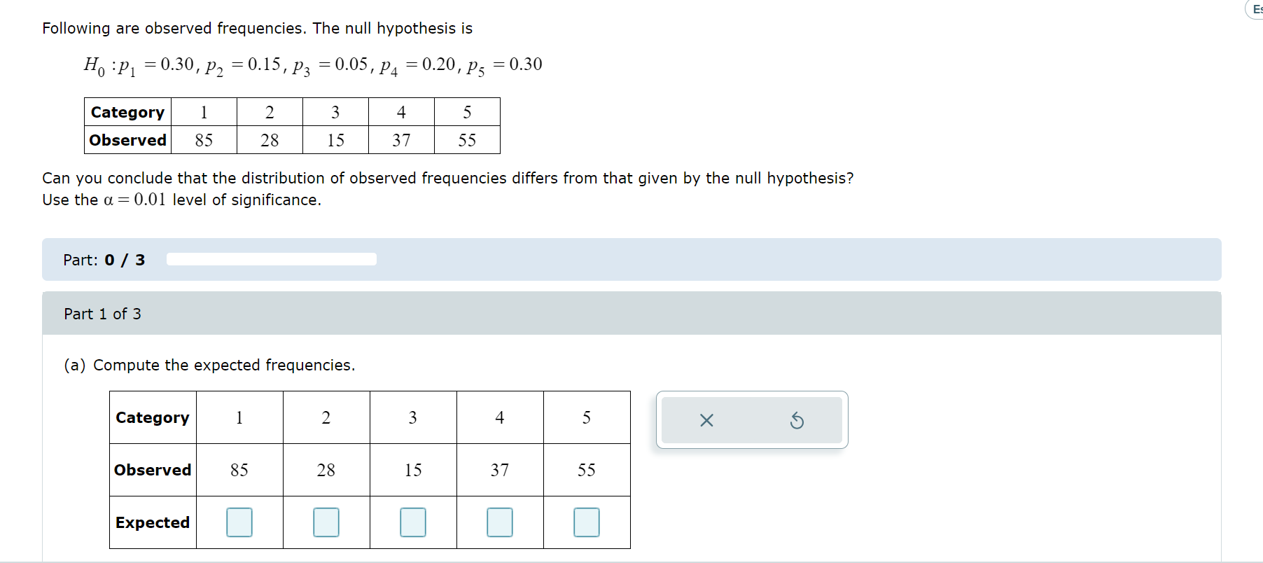 Solved Following are observed frequencies. The null | Chegg.com