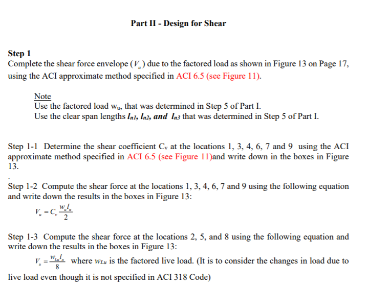 Solved Part II - Design For Shear Step 1 Complete The Shear | Chegg.com