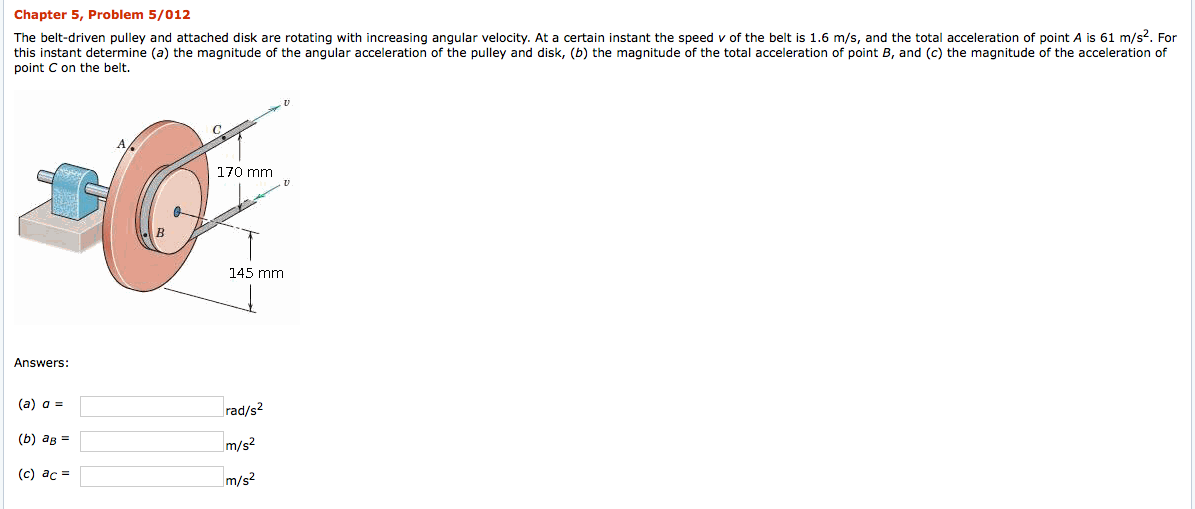 Solved Chapter 5, Problem 5/012 The beltdriven pulley and