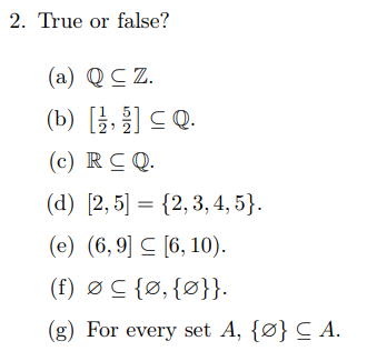 Solved 2 True Or False A Q Cz B 1 1 Sq C Rcq Chegg Com