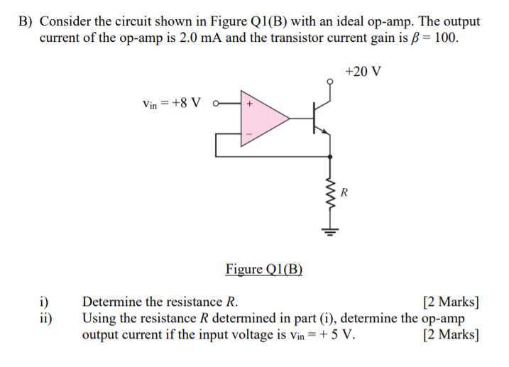 Solved B) Consider The Circuit Shown In Figure Q1(B) With An | Chegg.com