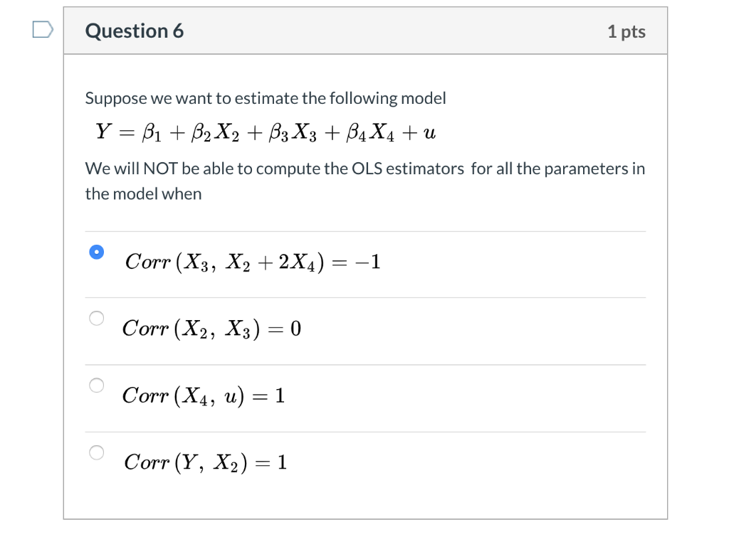 Solved Question 6 1 pts Suppose we want to estimate the | Chegg.com