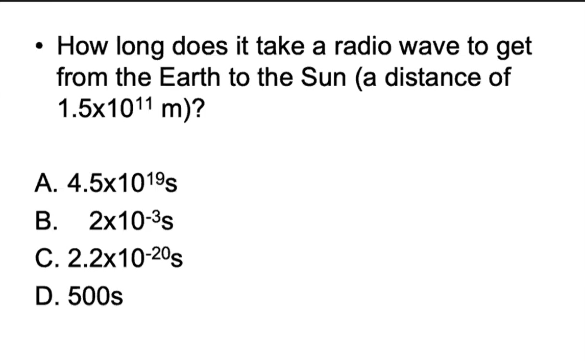 Solved • How long does it take a radio wave to get from the | Chegg.com