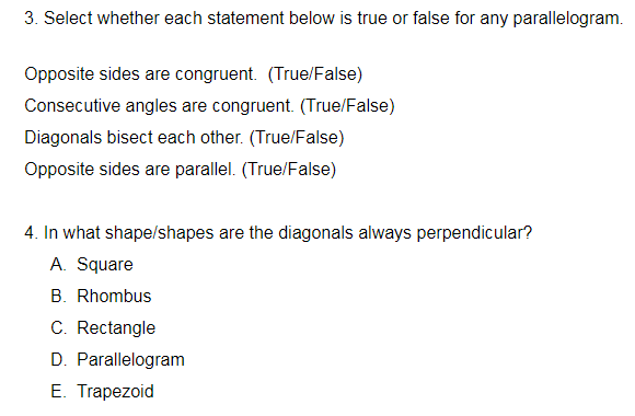 Solved 3. Select whether each statement below is true or | Chegg.com