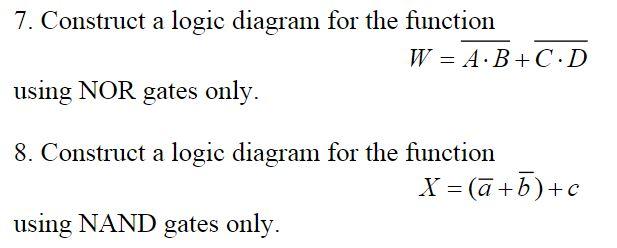 Solved 7. Construct a logic diagram for the function W = | Chegg.com