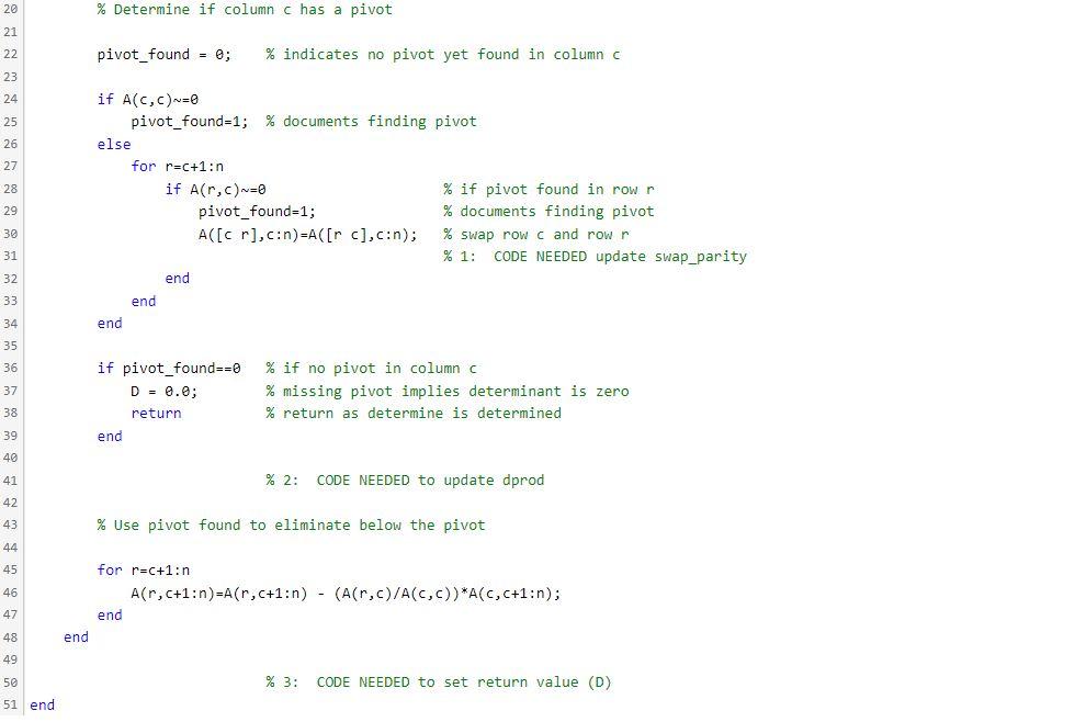 matlab assignment 5 determinants done right