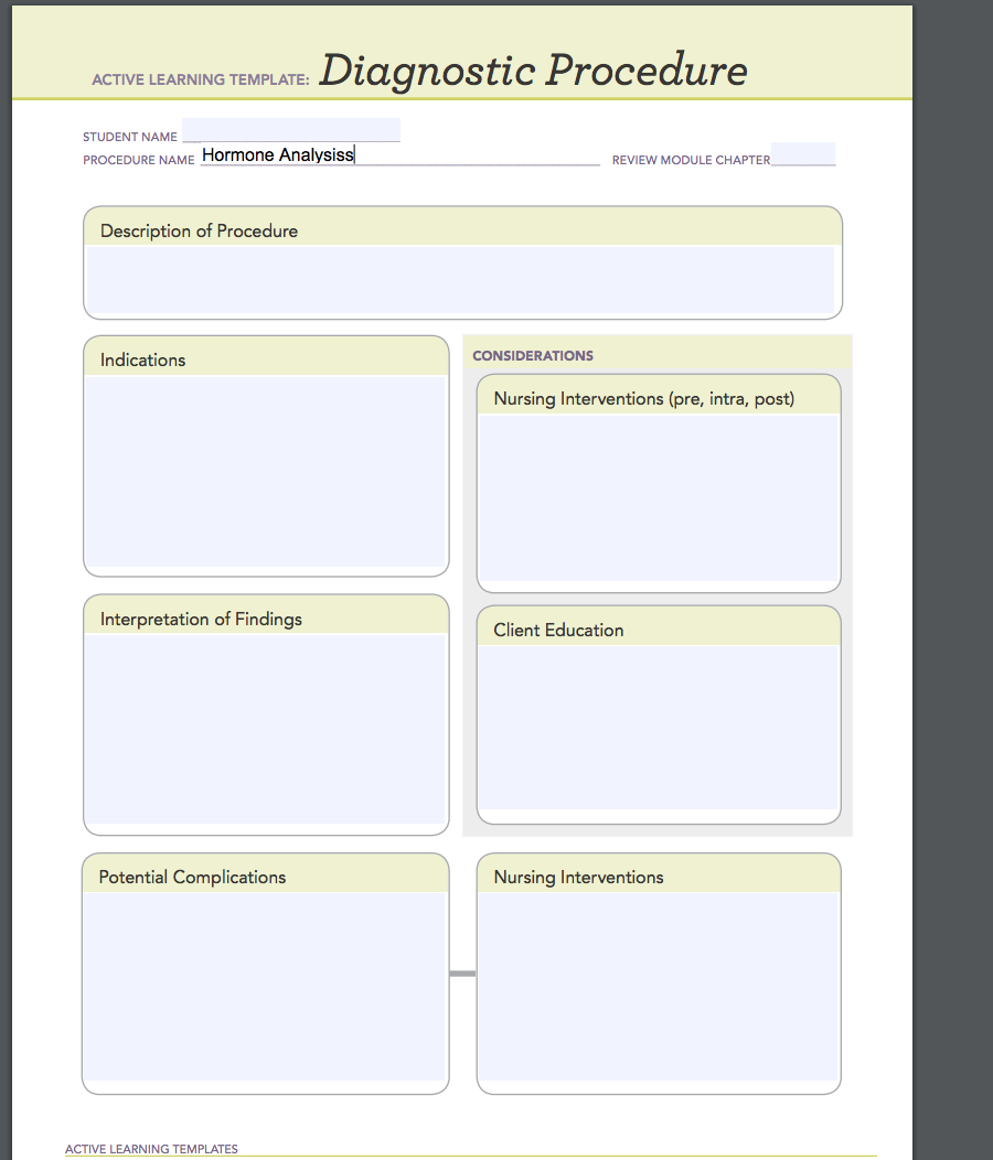 Solved ACTIVE LEARNING TEMPLATE Diagnostic Procedure ACTIVE Chegg