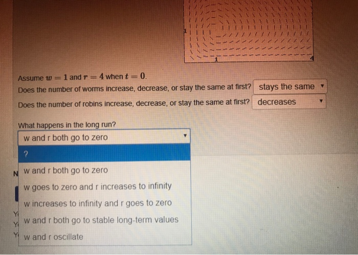Solved (1 point) Let w be the number of worms (in millions) | Chegg.com