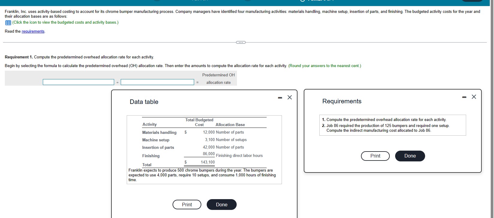 Solved their allocation bases are as follows \保 (Click