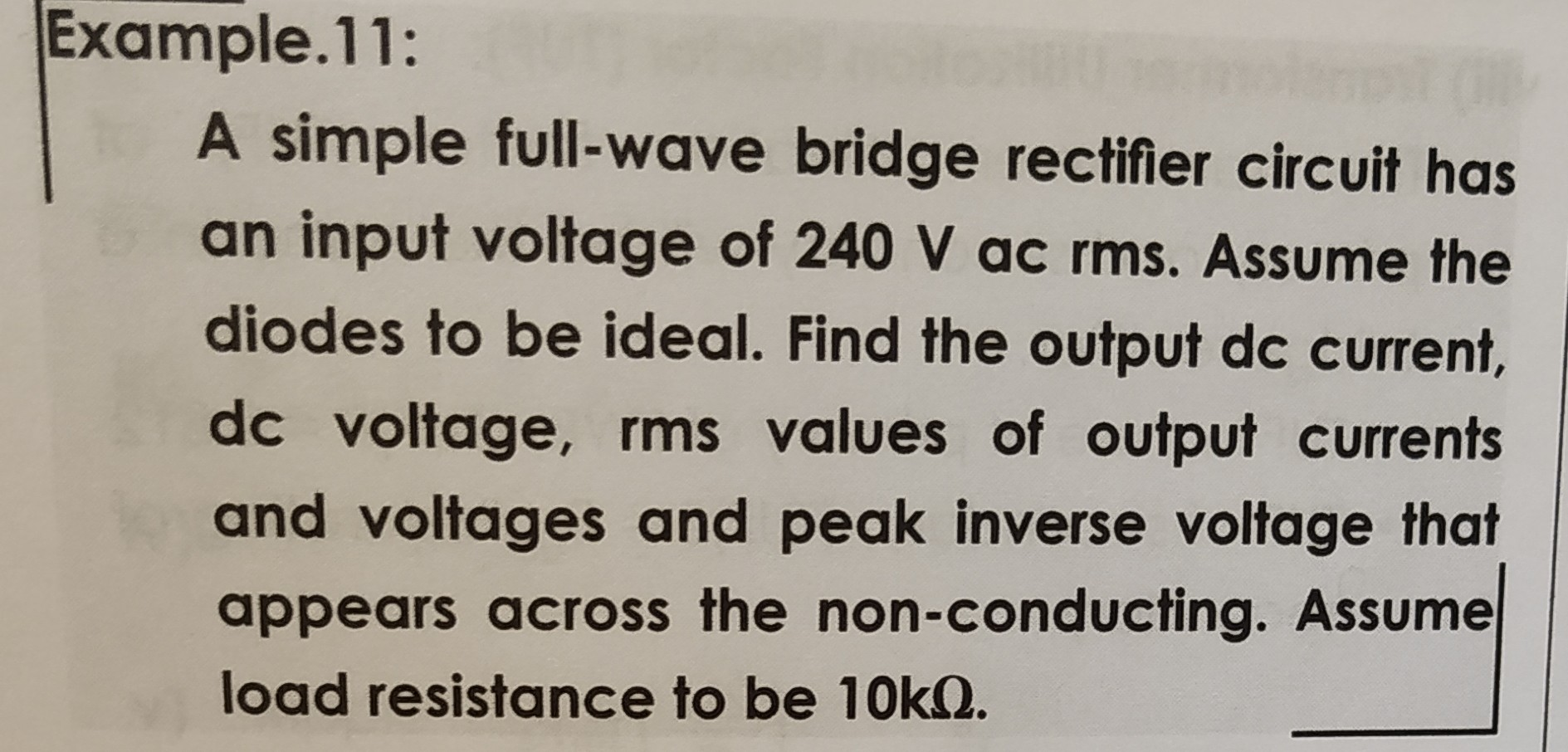 Solved Example.11: A simple full-wave bridge rectifier | Chegg.com