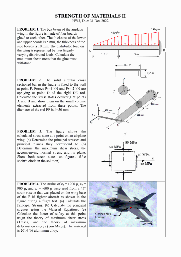 Solved STRENGTH OF MATERIALS II HW3, Due: 31 Dec 2022 | Chegg.com