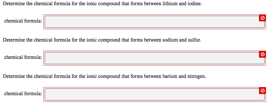 Solved Determine the chemical formula for the ionic compound 