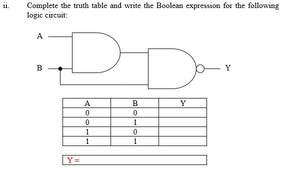 Solved ii. Complete the truth table and write the Boolean | Chegg.com