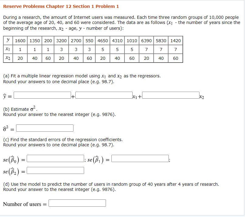 Solved Reserve Problems Chapter 12 Section 1 Problem 1 | Chegg.com