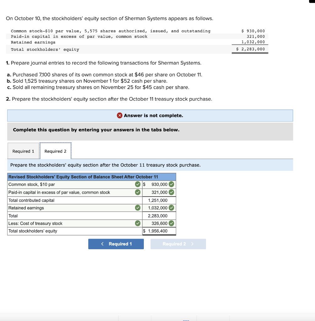 solved-on-october-10-the-stockholders-equity-section-of-chegg