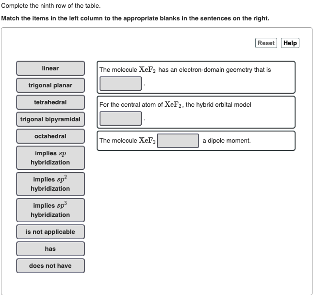 Solved Match the items in the left column to the appropriate