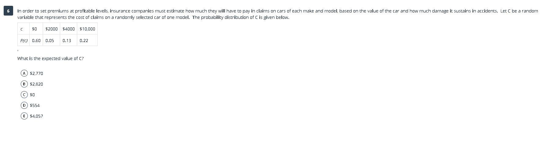 Solved 6 in order to set premiums at profitable levels chegg