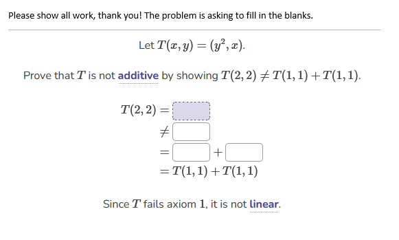 Solved Please Show All Work, Thank You! The Problem Is | Chegg.com