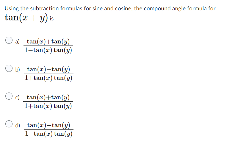 Solved Using The Subtraction Formulas For Sine And Cosine