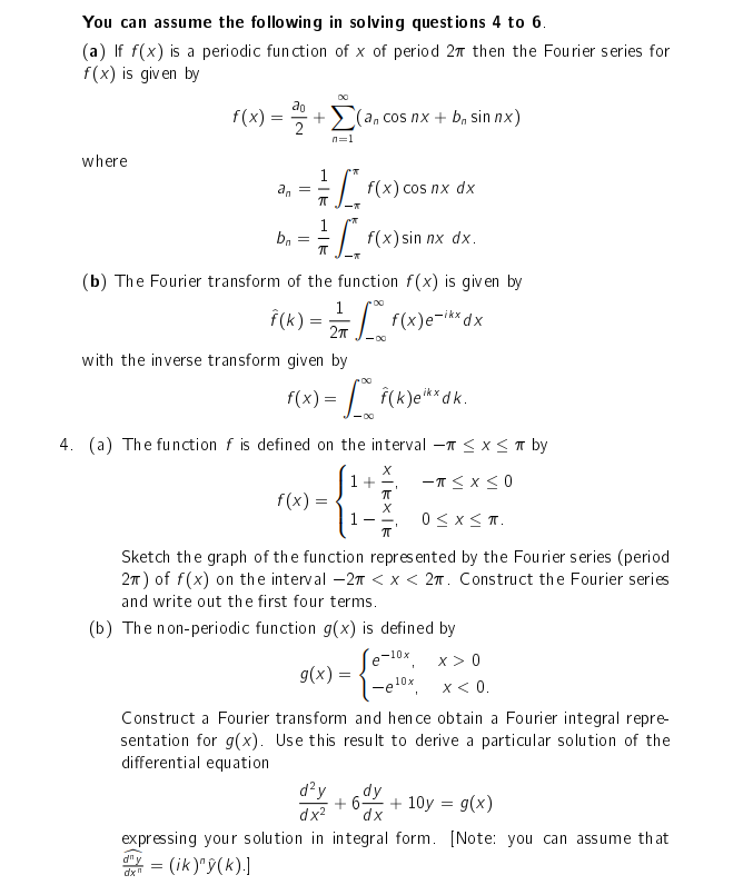 You Can Assume The Following In Solving Questions 4 Chegg Com