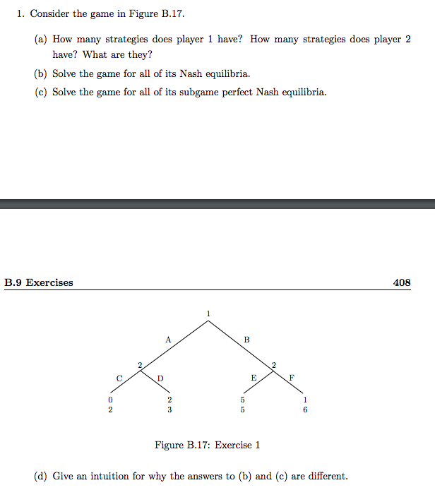 Solved 1. Consider the game in Figure B.17 (a) How many | Chegg.com
