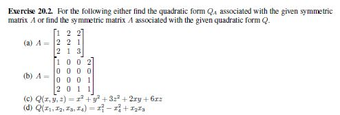 Solved Exercise 20.2. For The Following Either Find The 