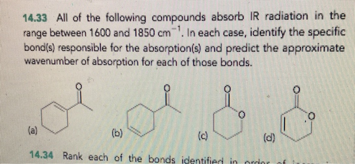 Solved 14.33 All Of The Following Compounds Absorb IR | Chegg.com