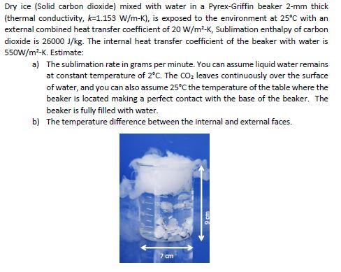 Solved Dry ice (Solid carbon dioxide) mixed with water in a | Chegg.com