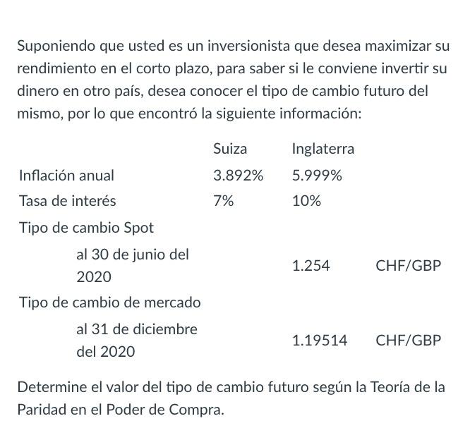 Determine the value of the future exchange rate | Chegg.com